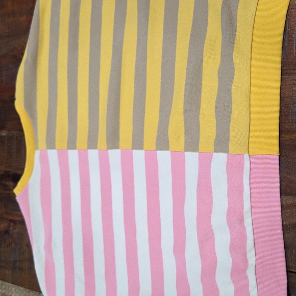 In The Beginning Striped Yellow and Pink Women's Sweatshirt - Picture 6 of 6